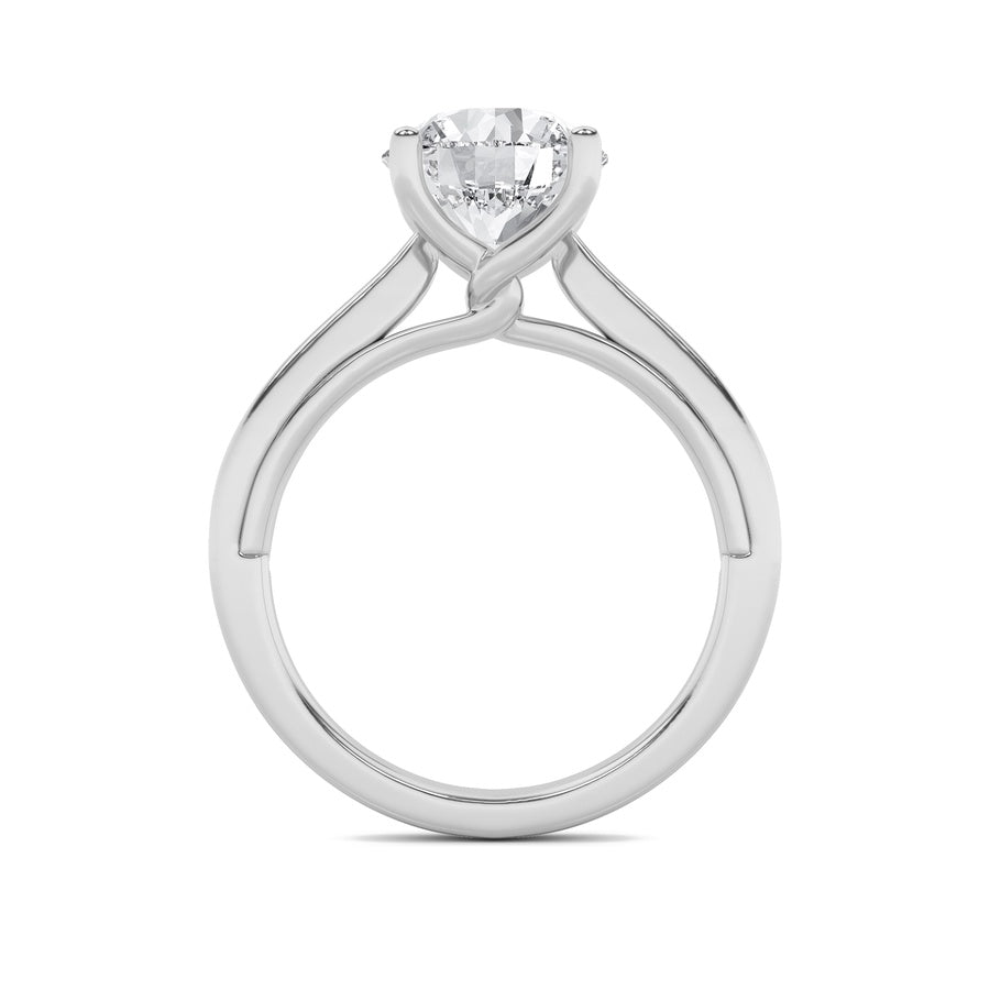 3Cttw Round Shaped Lab Grown Diamond (G/VS) Twisted Basket Cathedral Shank Solitaire Ring in 14K Gold