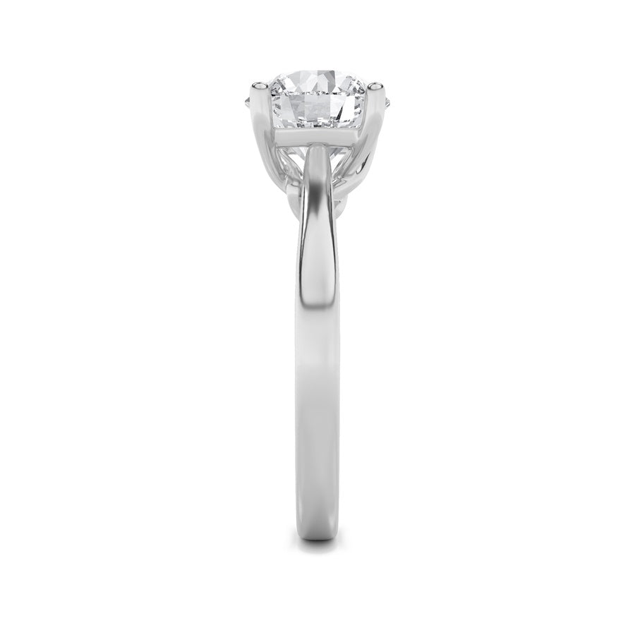 Round Shape Twisted Basket Cathedral Shank Solitaire Ring lab grown diamond