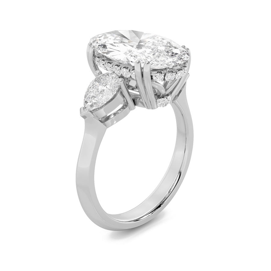 Oval Shape Bold Statement Accented Ring lab grown diamond