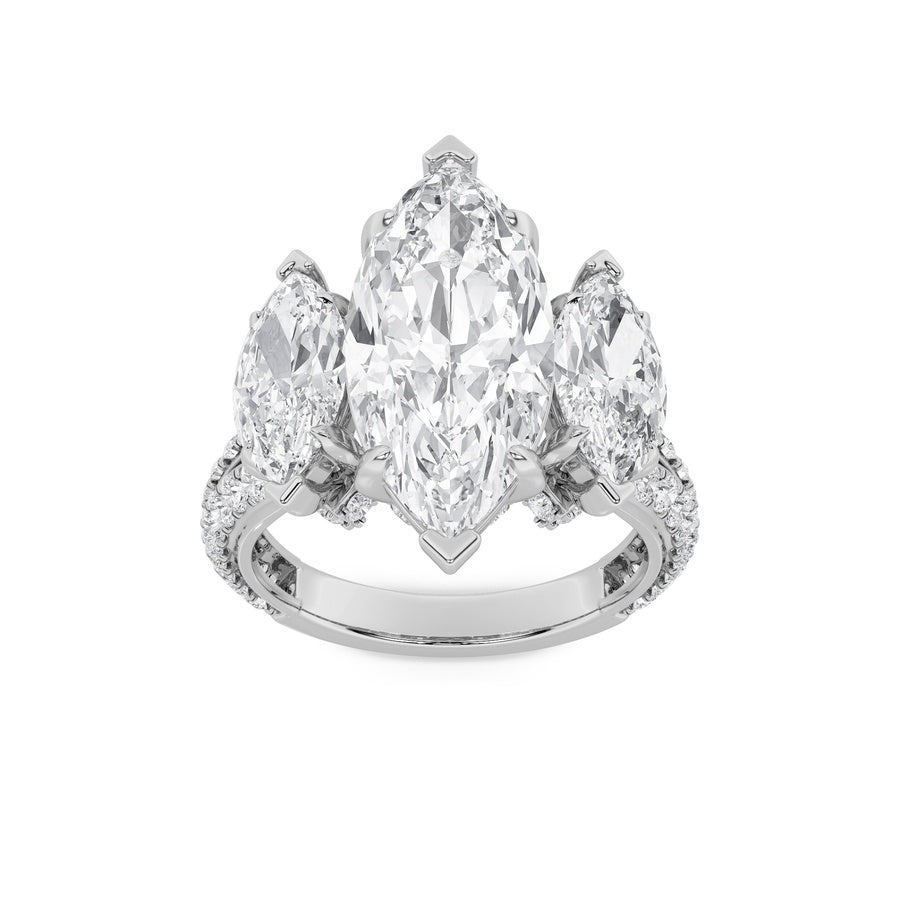 Marquise Shape Bold Statement Accented Ring lab grown diamond