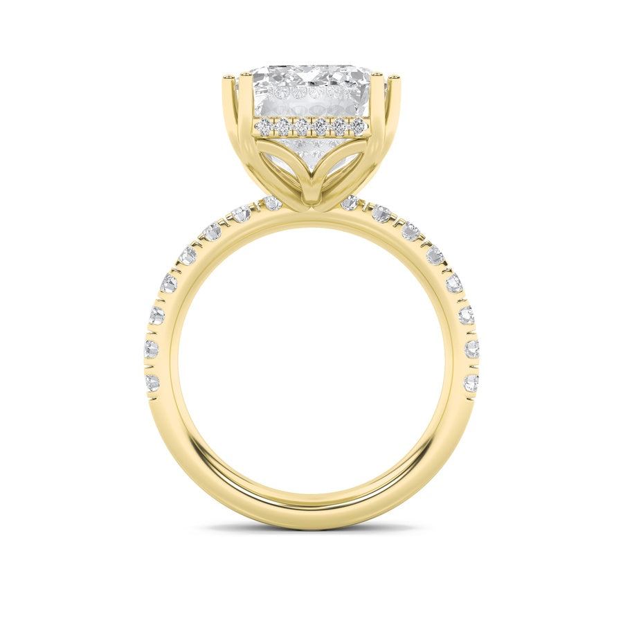 Emerald Shape Bold Statement Accented Ring lab grown diamond