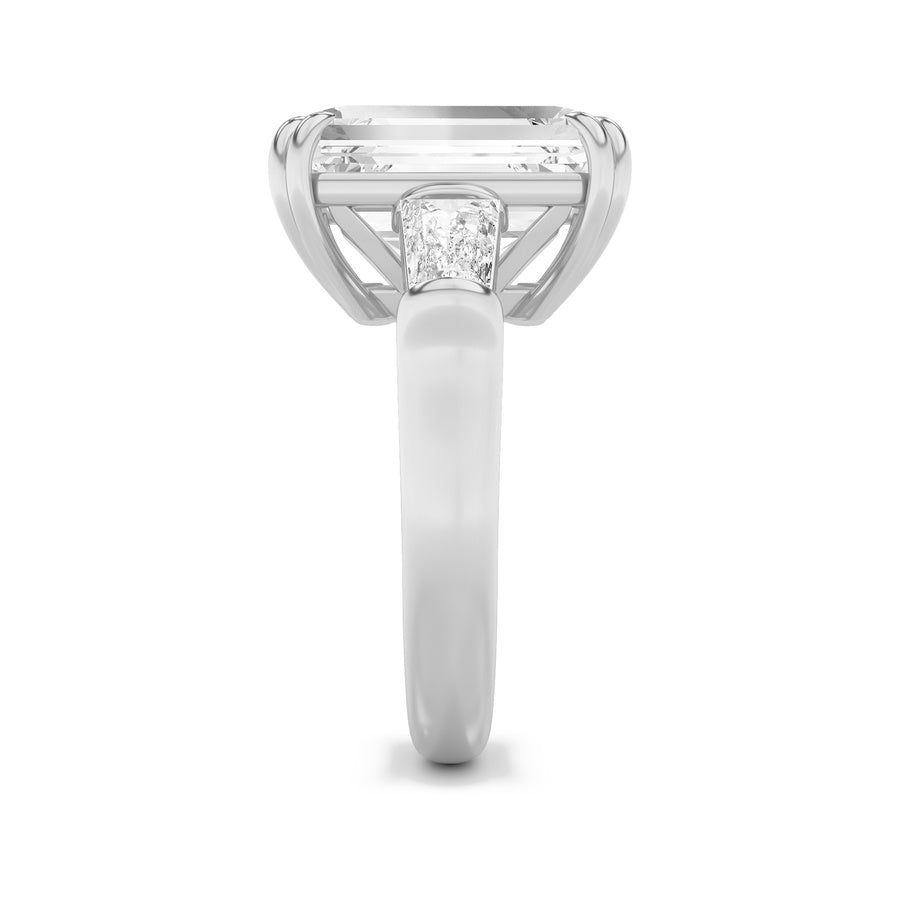 9Cttw Emerald Shaped Lab Grown Diamond (F/VS) BoldStatement Accented Ring in 14K Gold