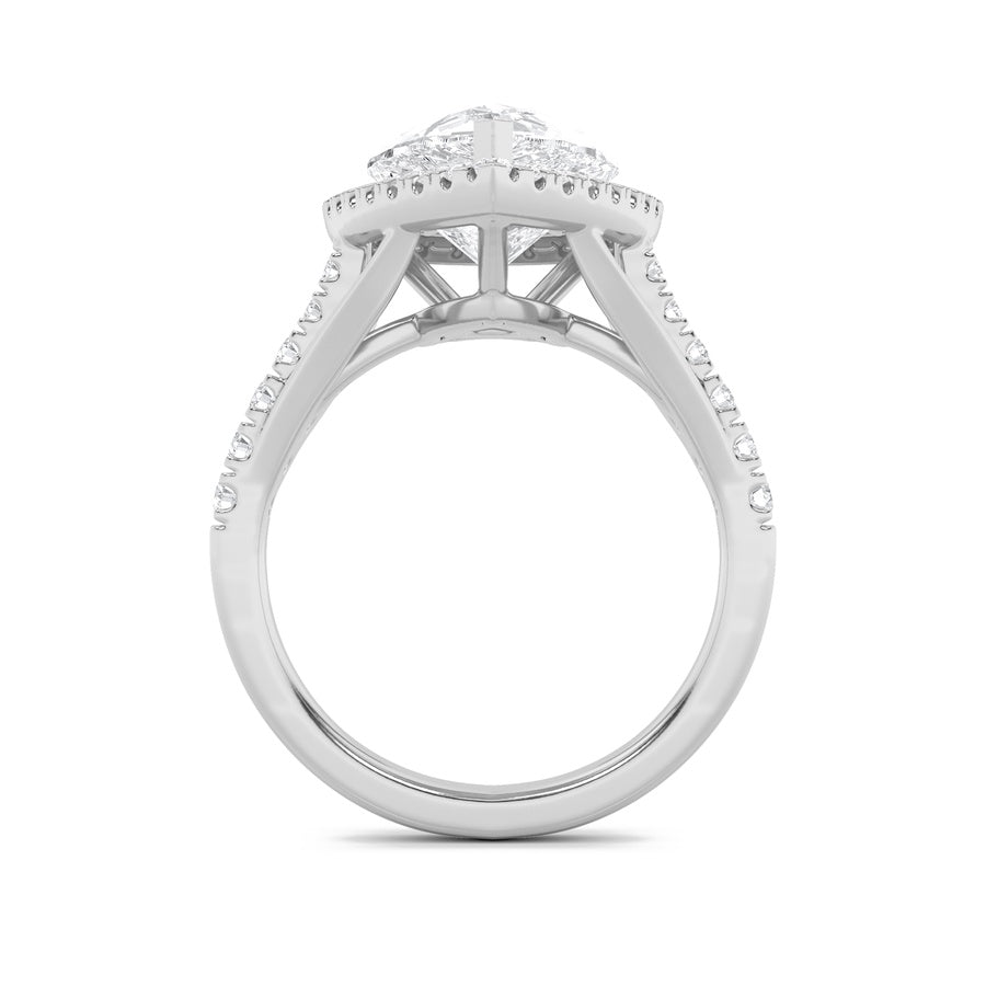 6Cttw Pear Shaped Lab Grown Diamond (F/VS) Bold Statement Accented Ring in 14K Gold