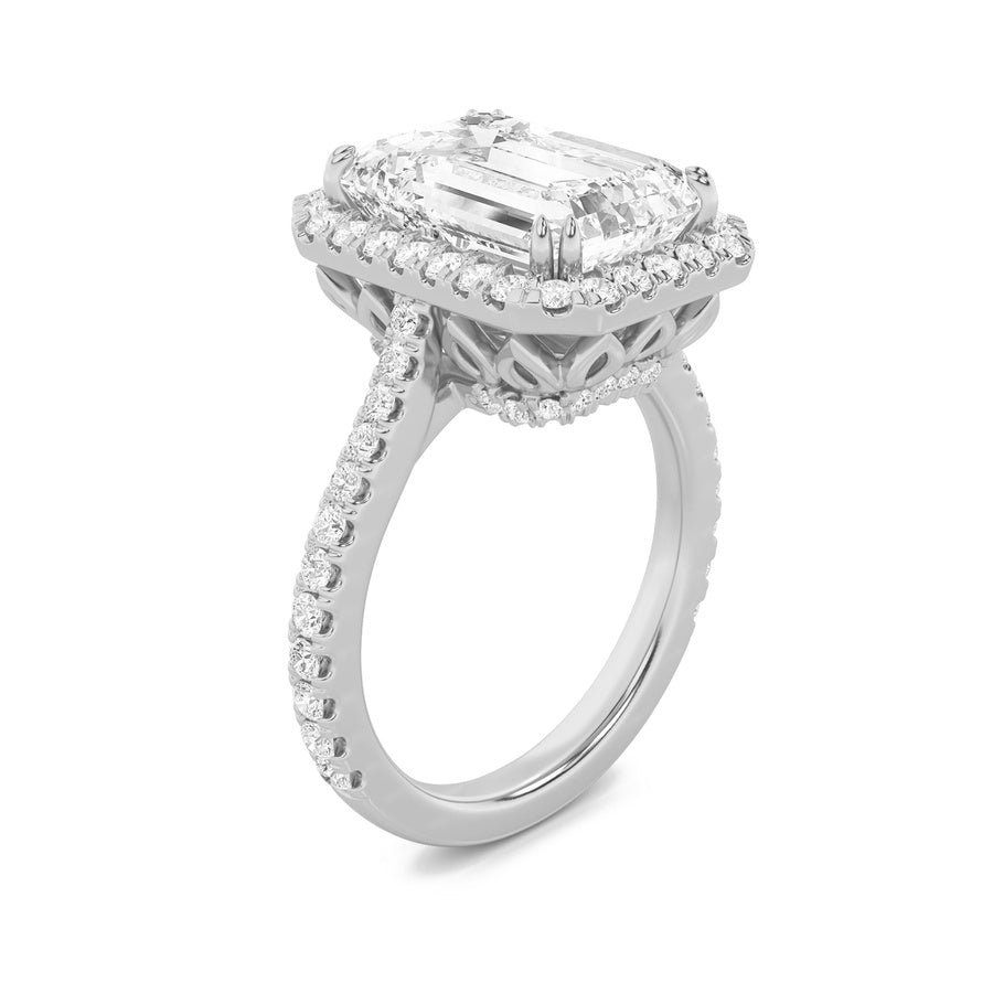 Radiant Shape Bold Accented Engagement Ring lab grown diamond