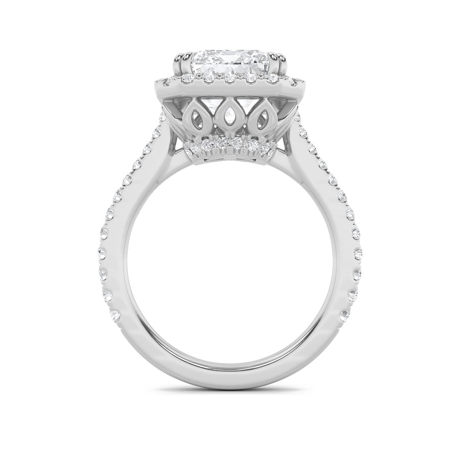 Radiant Shape Bold Accented Engagement Ring lab grown diamond