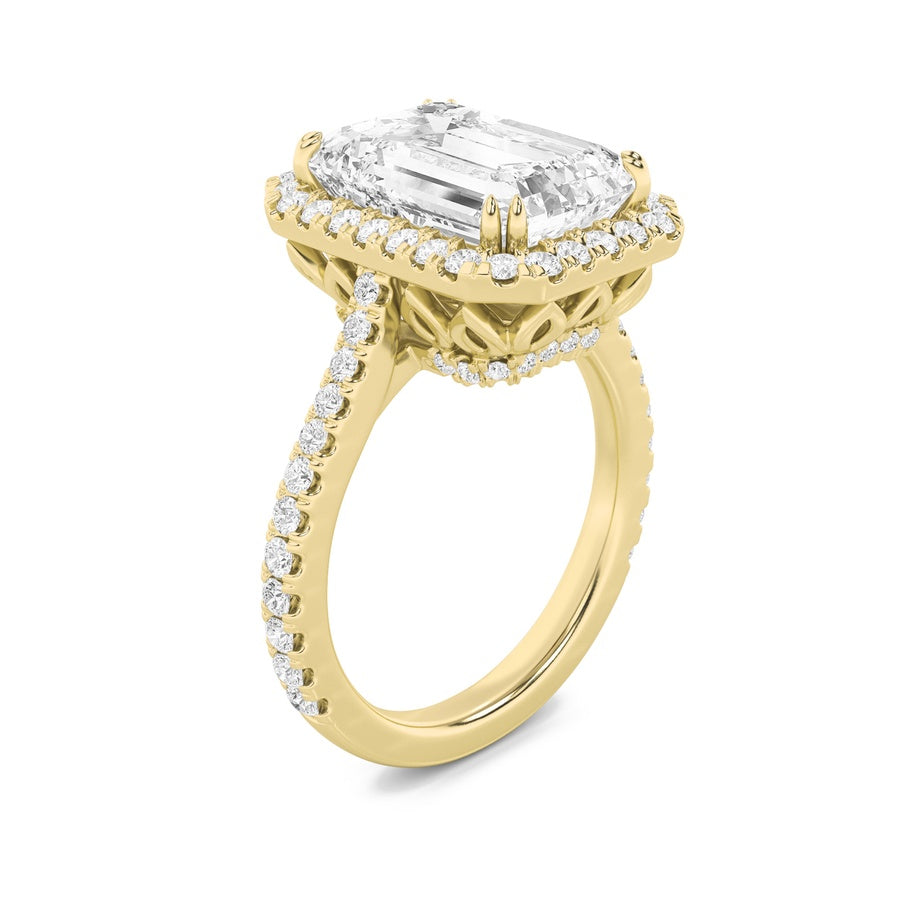 Radiant Shape Bold Accented Engagement Ring lab grown diamond