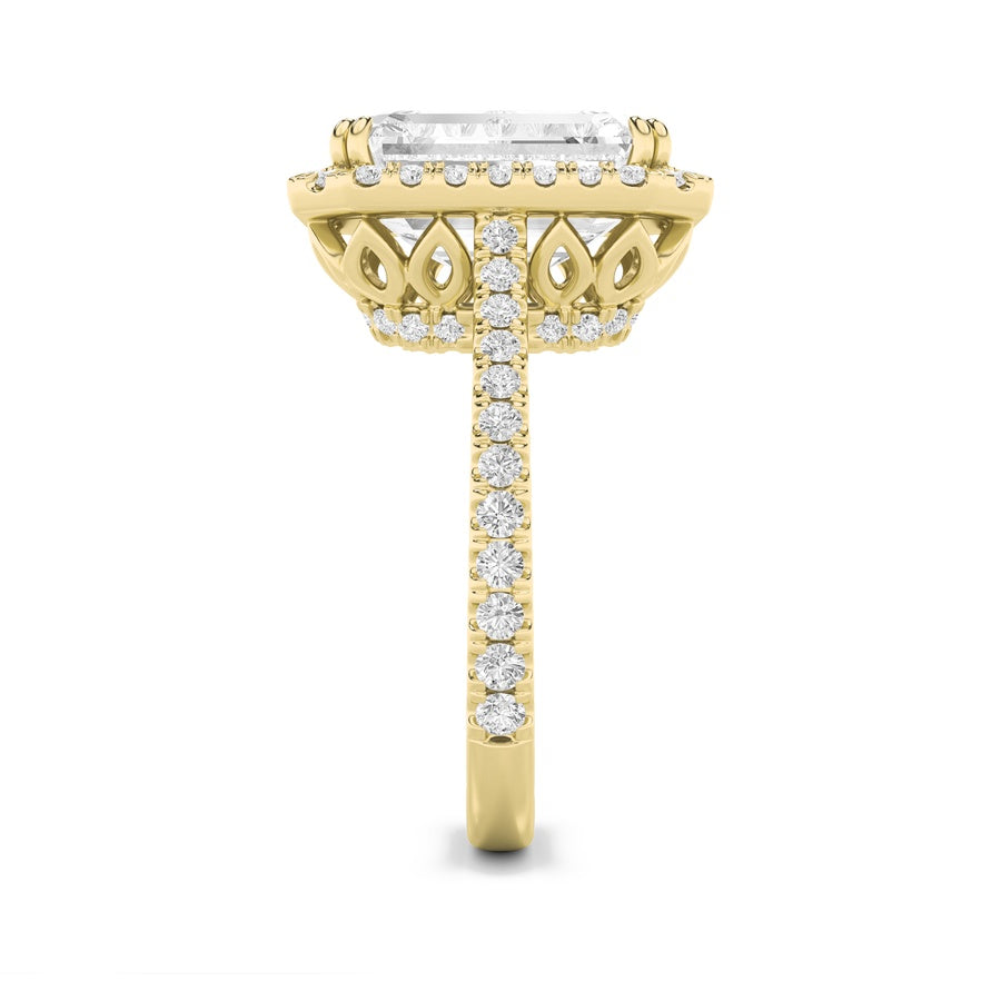 Radiant Shape Bold Accented Engagement Ring lab grown diamond