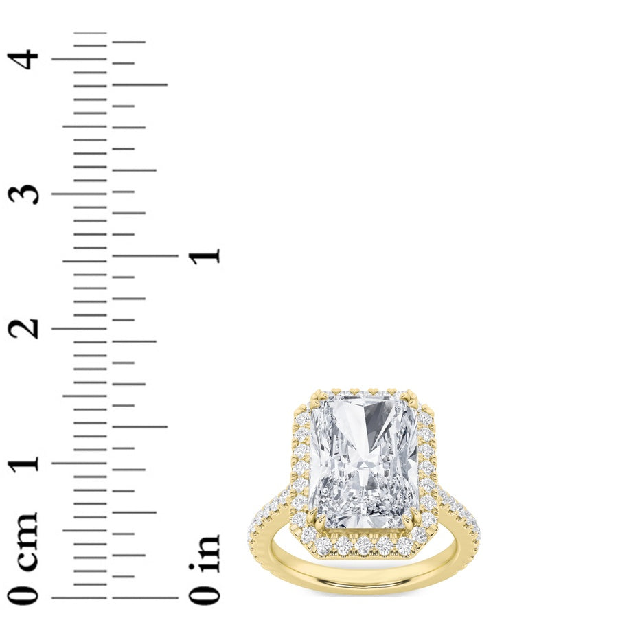 Radiant Shape Bold Accented Engagement Ring lab grown diamond
