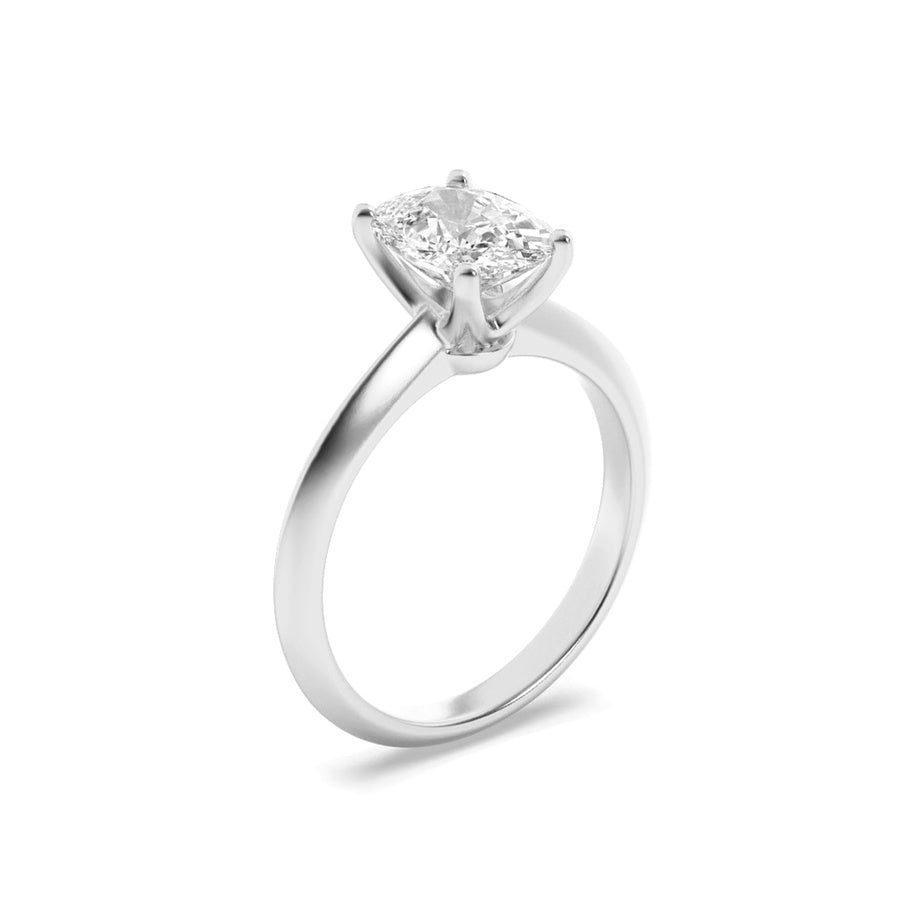 Cushion Shape Knife Edge Shank Solitaire Engagement Ring lab grown diamond