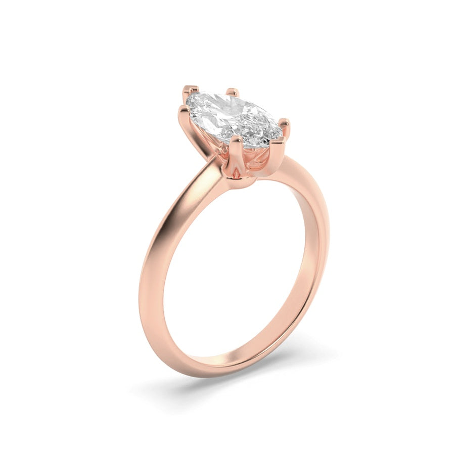 2Cttw Marquise Shaped Lab Grown Diamond (G/VS) Knife Edge Shank Solitaire Engagement Ring in 14K Gold