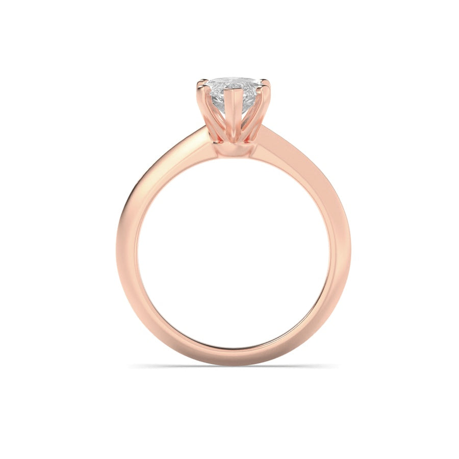 2Cttw Marquise Shaped Lab Grown Diamond (G/VS) Knife Edge Shank Solitaire Engagement Ring in 14K Gold