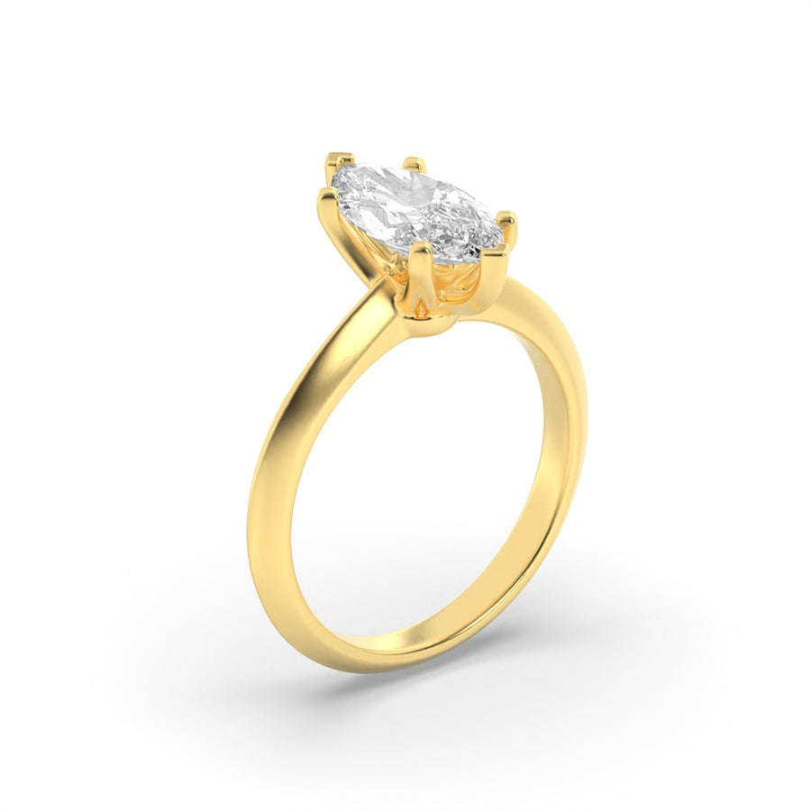 Marquise Shape Knife Edge Shank Solitaire Engagement Ring lab grown diamond