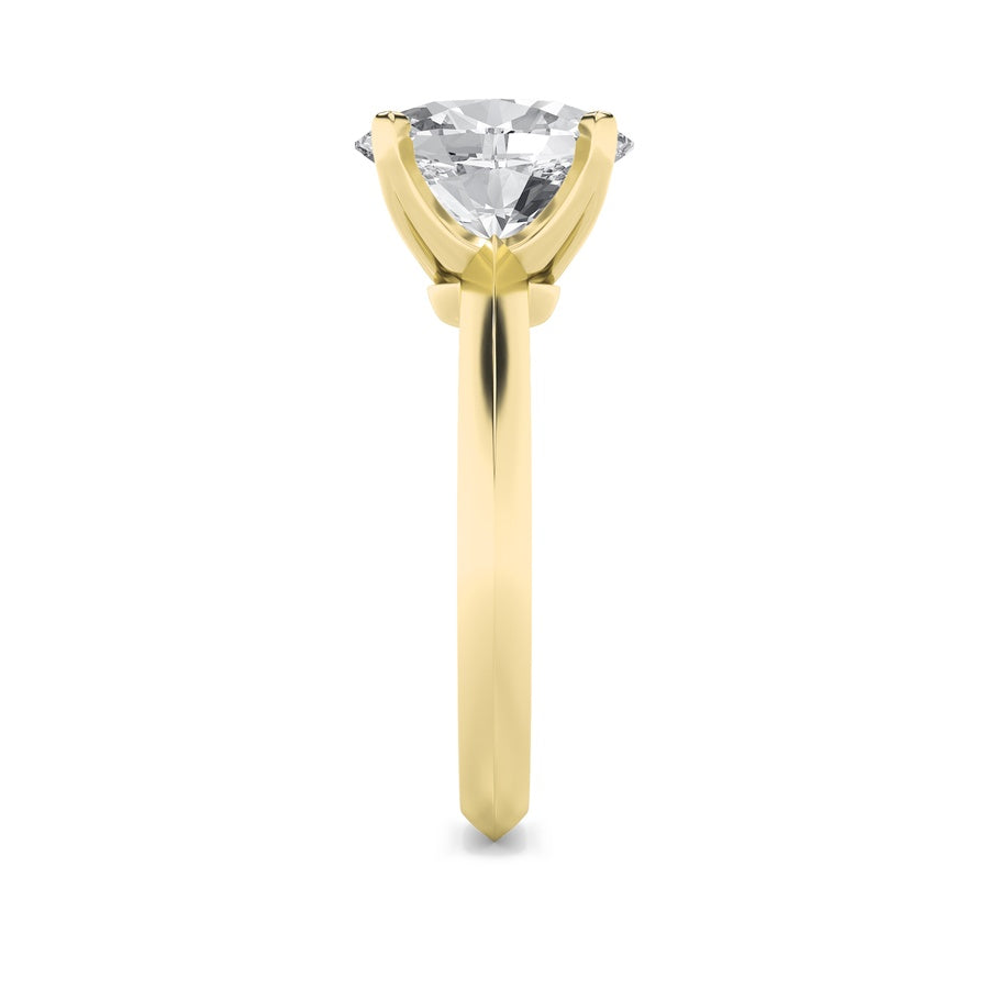2Cttw Oval Shaped Lab Grown Diamond (F/VS) Knife Edge Shank Solitaire Engagement Ring in 14K Gold
