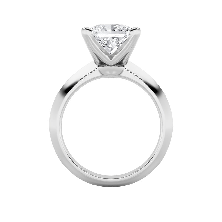 2Cttw Princess Shaped Lab Grown Diamond (F/VS) Knife Edge Shank Solitaire Engagement Ring in 14K Gold