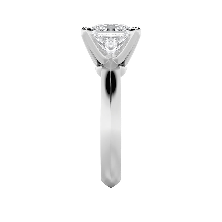 2Cttw Princess Shaped Lab Grown Diamond (F/VS) Knife Edge Shank Solitaire Engagement Ring in 14K Gold