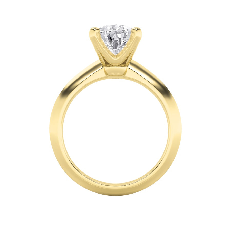 Pear Shape Knife Edge Shank Solitaire Engagement Ring lab grown diamond