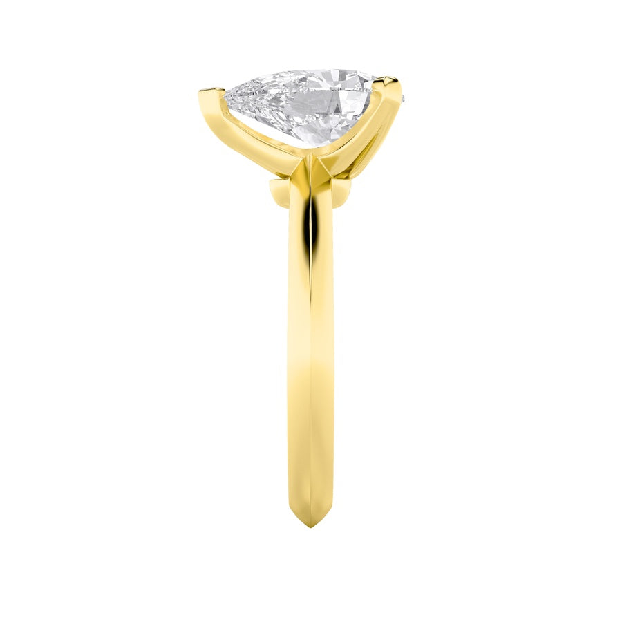 Pear Shape Knife Edge Shank Solitaire Engagement Ring lab grown diamond
