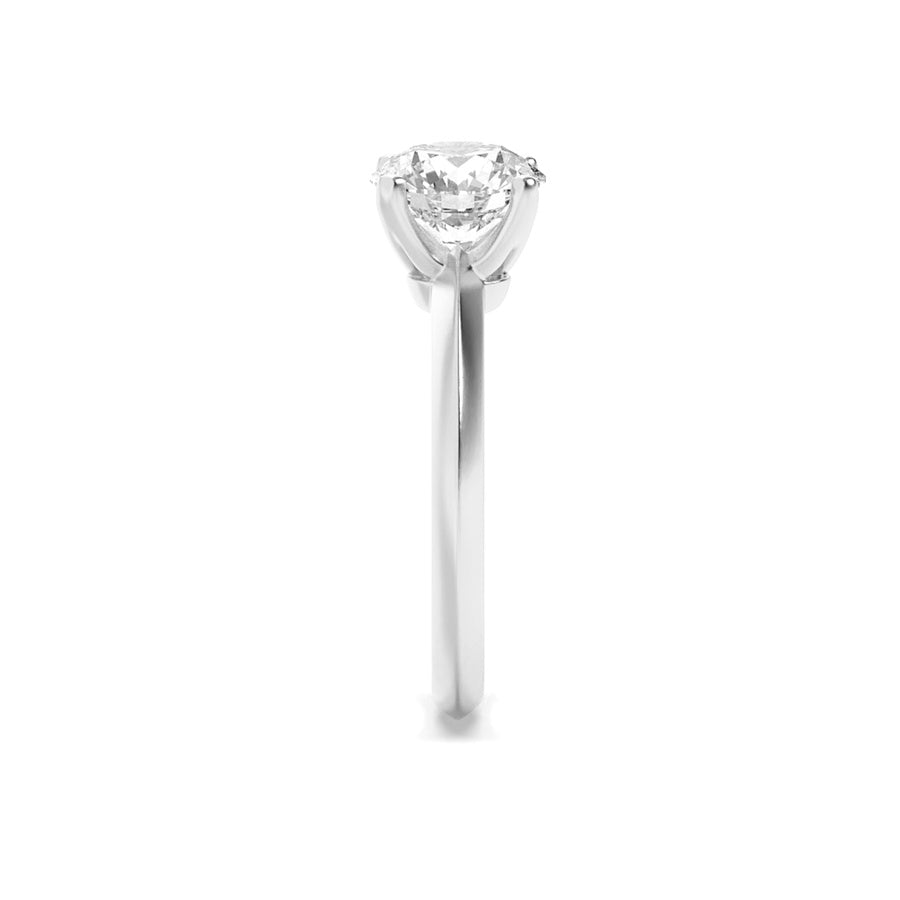 2Cttw Round Shaped Lab Grown Diamond (F/VS) KnifeEdge Shank Solitaire Engagement Ring in 14K Gold