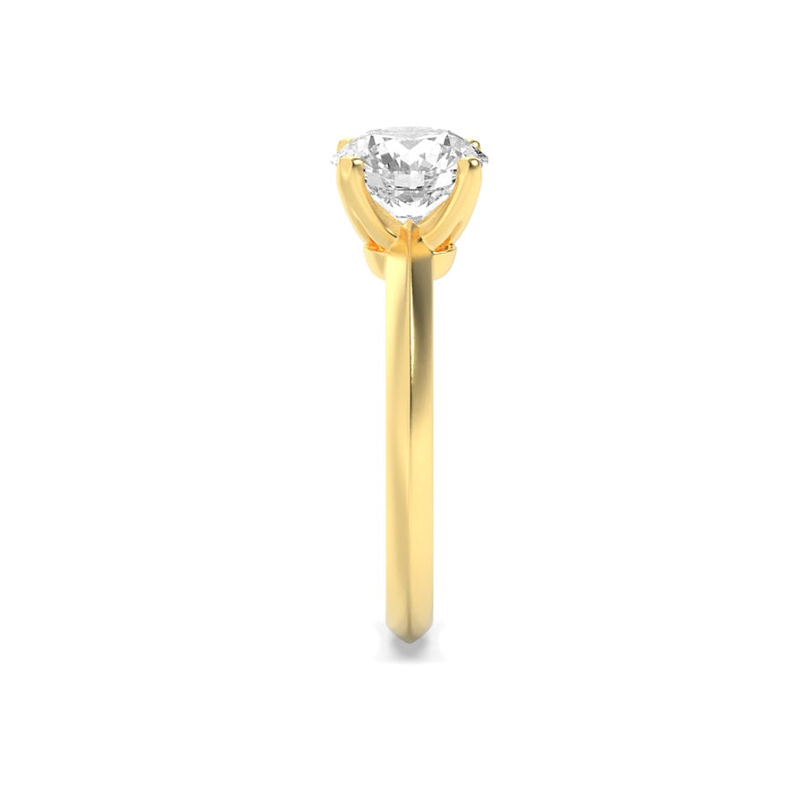 2Cttw Round Shaped Lab Grown Diamond (F/VS) KnifeEdge Shank Solitaire Engagement Ring in 14K Gold