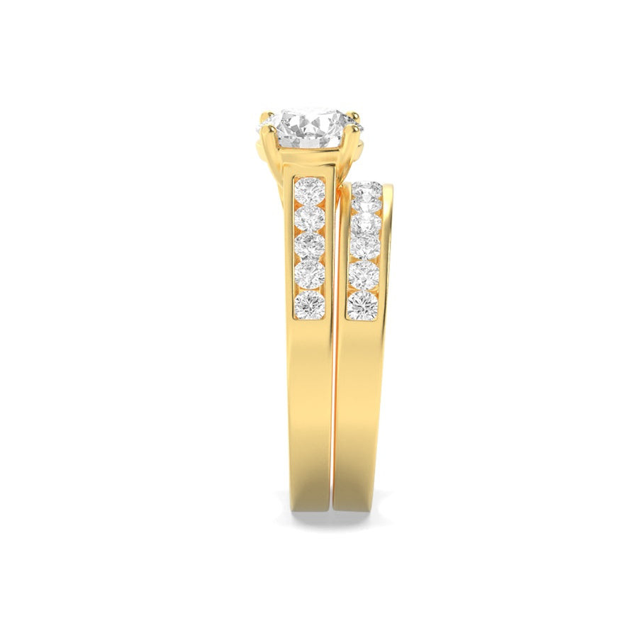 Round Shape Channel Set Bridal Engagement Ring lab grown diamond