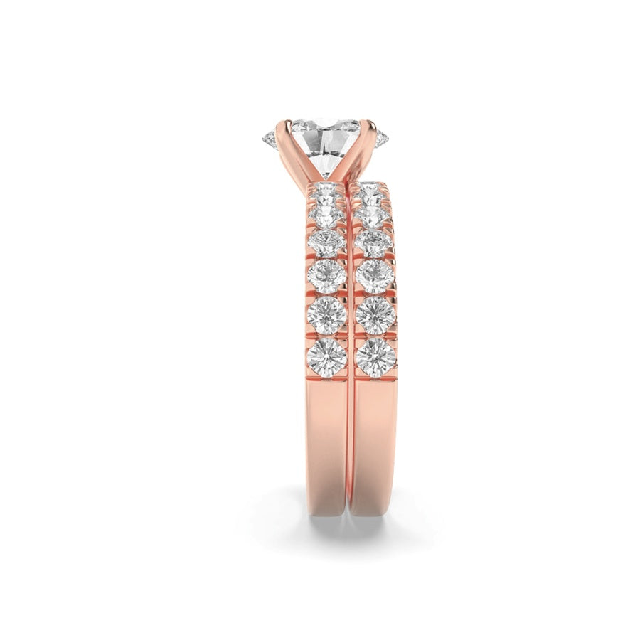 2Cttw Oval Shaped Lab Grown Diamond (F/VS) ClassicAccented Set With Band and Engagement Ring in 14K Gold
