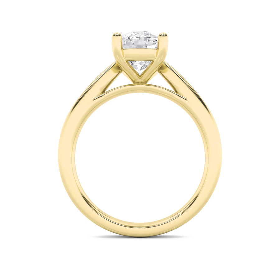 2Cttw Elongated Cushion Shaped Lab Grown Diamond (G/VS) Classic Shank Solitaire Engagement Ring in 14K Gold