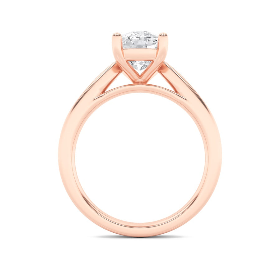 2Cttw Elongated Cushion Shaped Lab Grown Diamond (G/VS) Classic Shank Solitaire Engagement Ring in 14K Gold