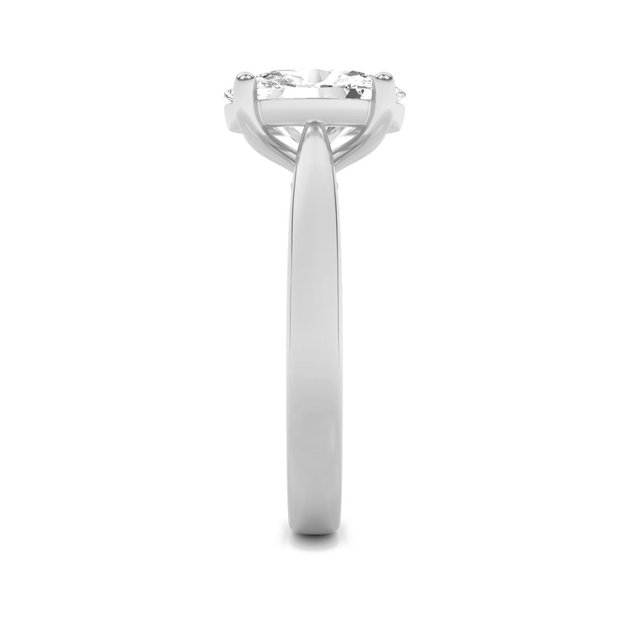 2Cttw Oval Shaped Lab Grown Diamond (F/VS) ClassicShank Solitaire Engagement Ring in 14K Gold