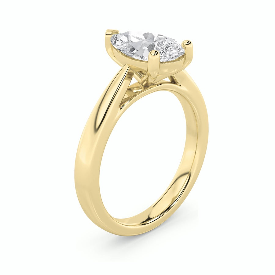 2Cttw Pear Shaped Lab Grown Diamond (F/VS) ClassicShank Solitaire Engagement Ring in 14K Gold