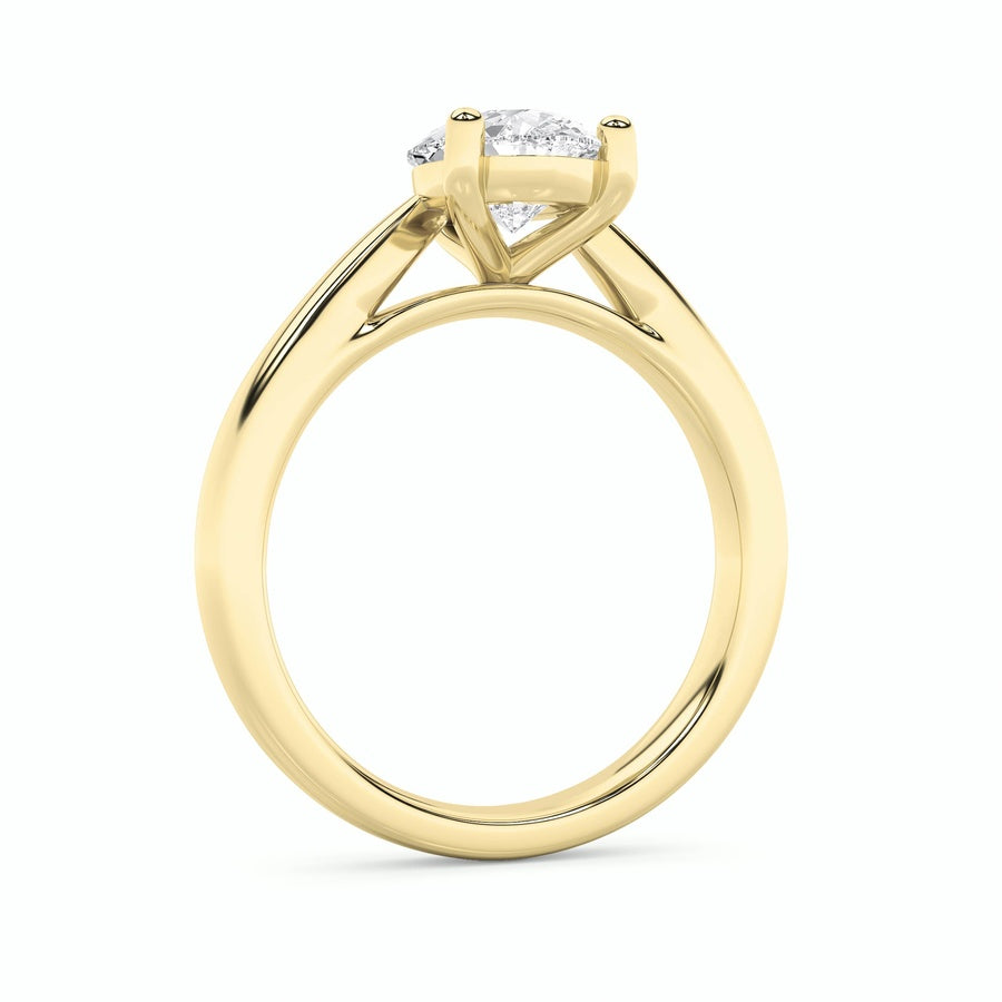 2Cttw Pear Shaped Lab Grown Diamond (F/VS) ClassicShank Solitaire Engagement Ring in 14K Gold