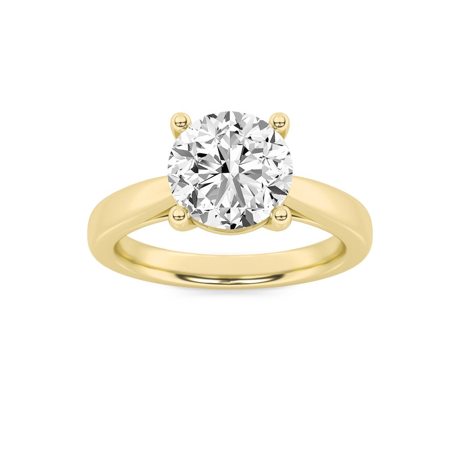 1Cttw Round Shaped Lab Grown Diamond (F/VS) Classic Shank Solitaire Engagement Ring in 14K Gold