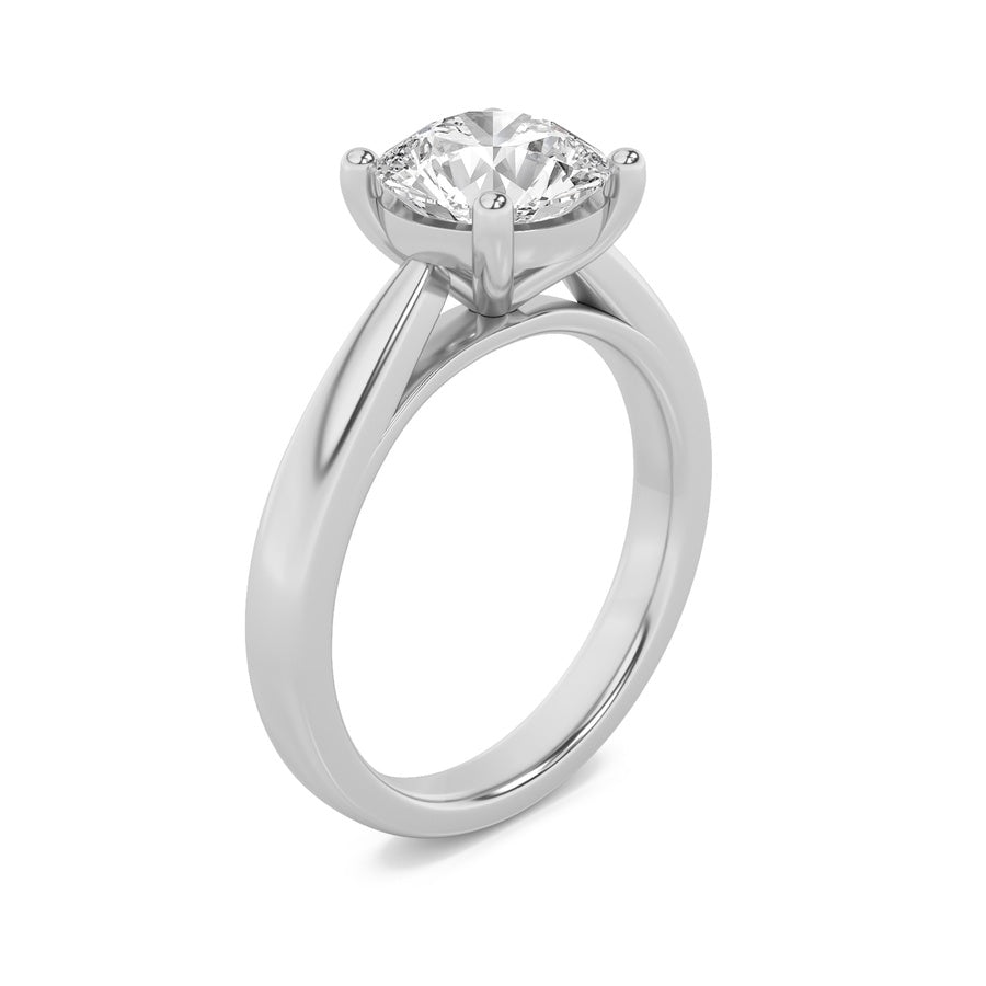 Round Shape Classic Shank Solitaire Engagement Ring lab grown diamond