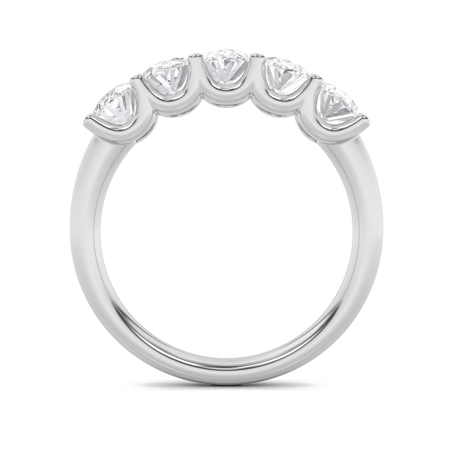 Oval Shape Five Stone Band Ring lab grown diamond