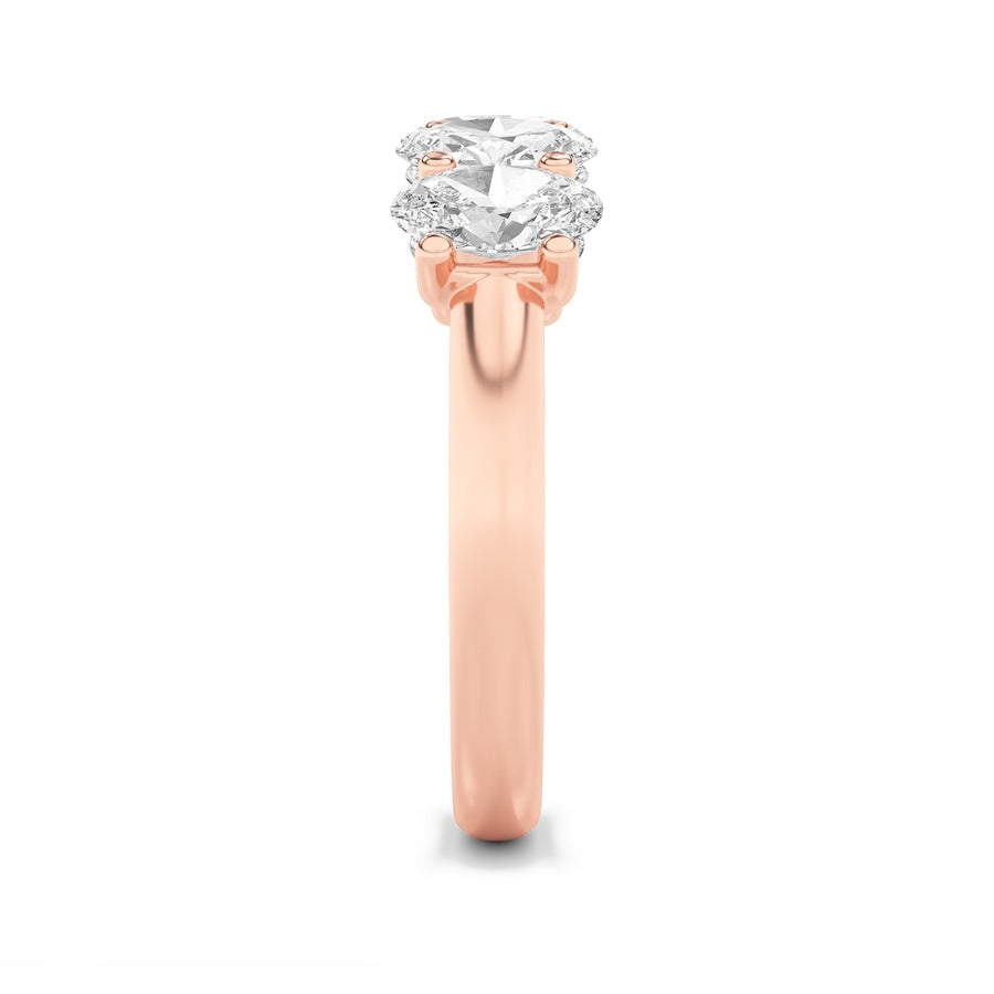 Oval Shape Five Stone Band Ring lab grown diamond