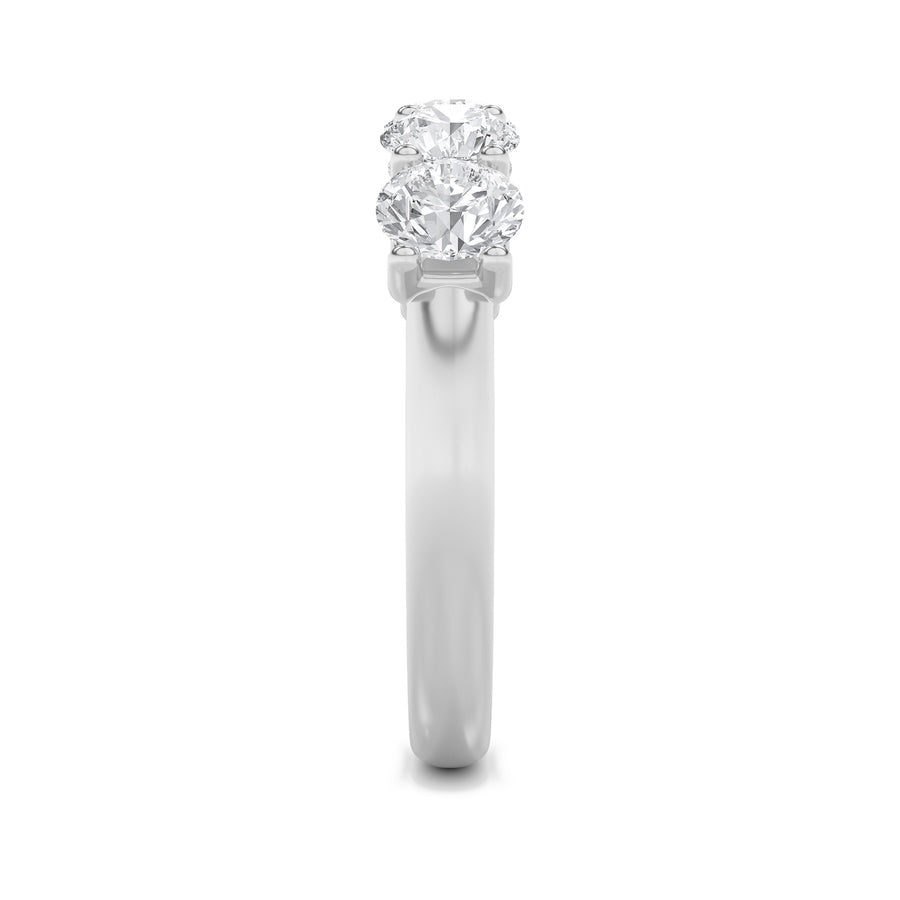 Round Shape Five Stone Band Ring lab grown diamond