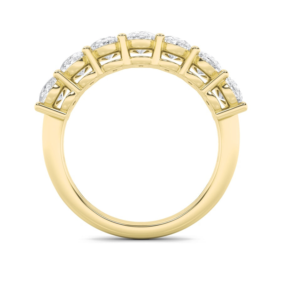 2Cttw Oval Shaped Lab Grown Diamond (F/VS) Seven Stone Band Ring in 14K Gold