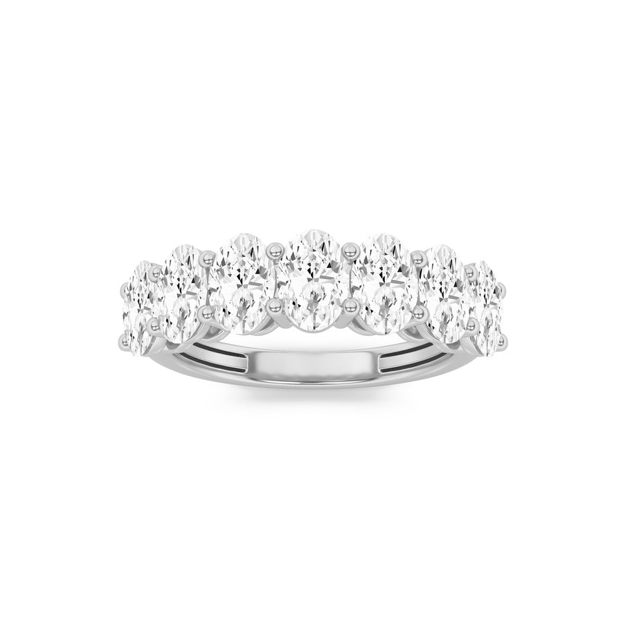Oval Shape Seven Stone Band Ring lab grown diamond