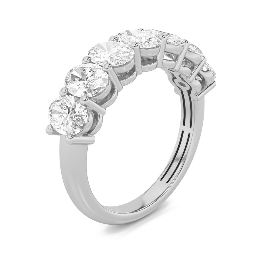 Oval Shape Seven Stone Band Ring lab grown diamond