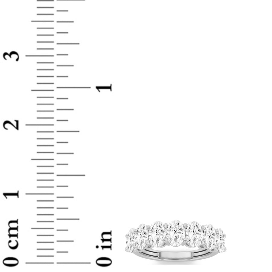 Oval Shape Seven Stone Band Ring lab grown diamond
