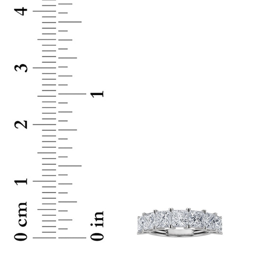 Princess Shape Seven Stone Band Ring lab grown diamond