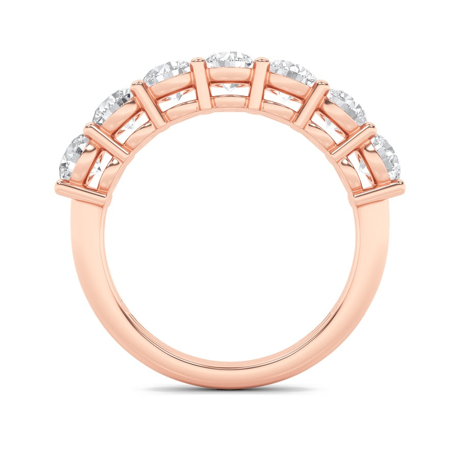 Round Shape Seven Stone Band Ring lab grown diamond