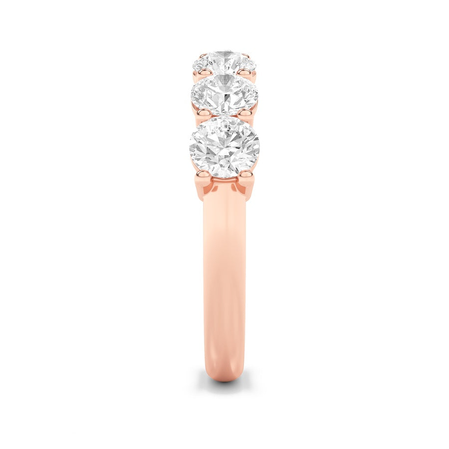 Round Shape Seven Stone Band Ring lab grown diamond