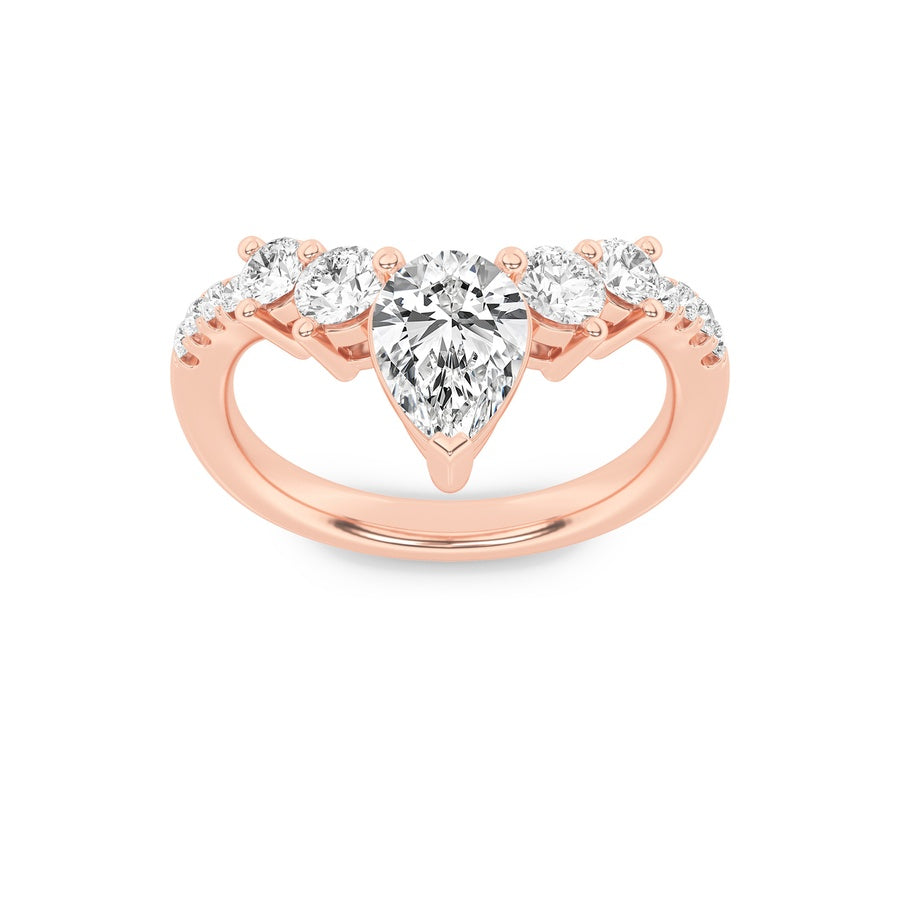 Pear Shape Fancy Contour Ring lab grown diamond