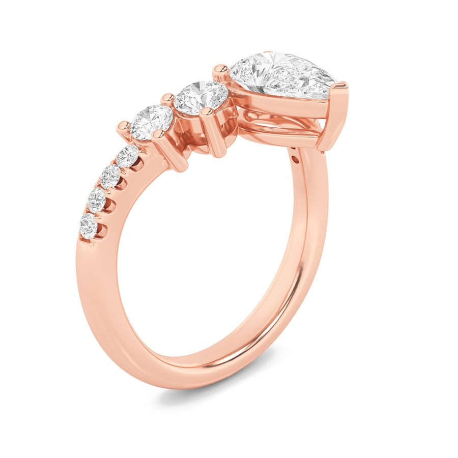 Pear Shape Fancy Contour Ring lab grown diamond