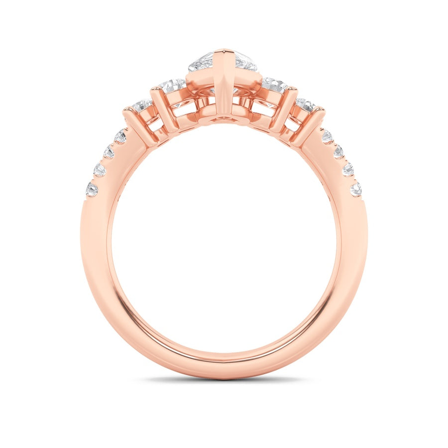 Pear Shape Fancy Contour Ring lab grown diamond
