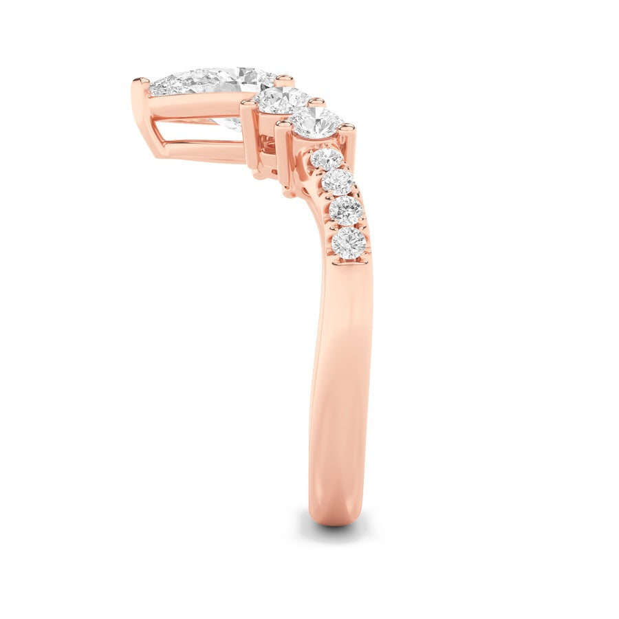 Pear Shape Fancy Contour Ring lab grown diamond