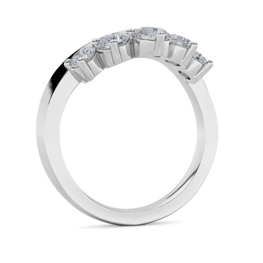1Cttw Round Shaped Lab Grown Diamond (F/VS) FancyContour Ring in 14K Gold