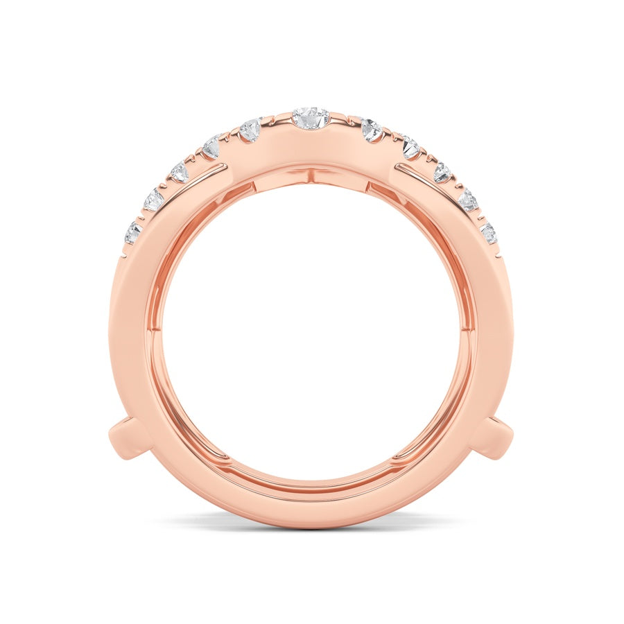 1Cttw Round Shaped Lab Grown Diamond (F/VS) InsertJacket Ring in 14K Gold