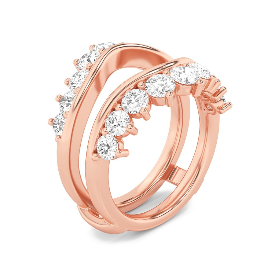 Round Shape Insert Jacket Ring lab grown diamond