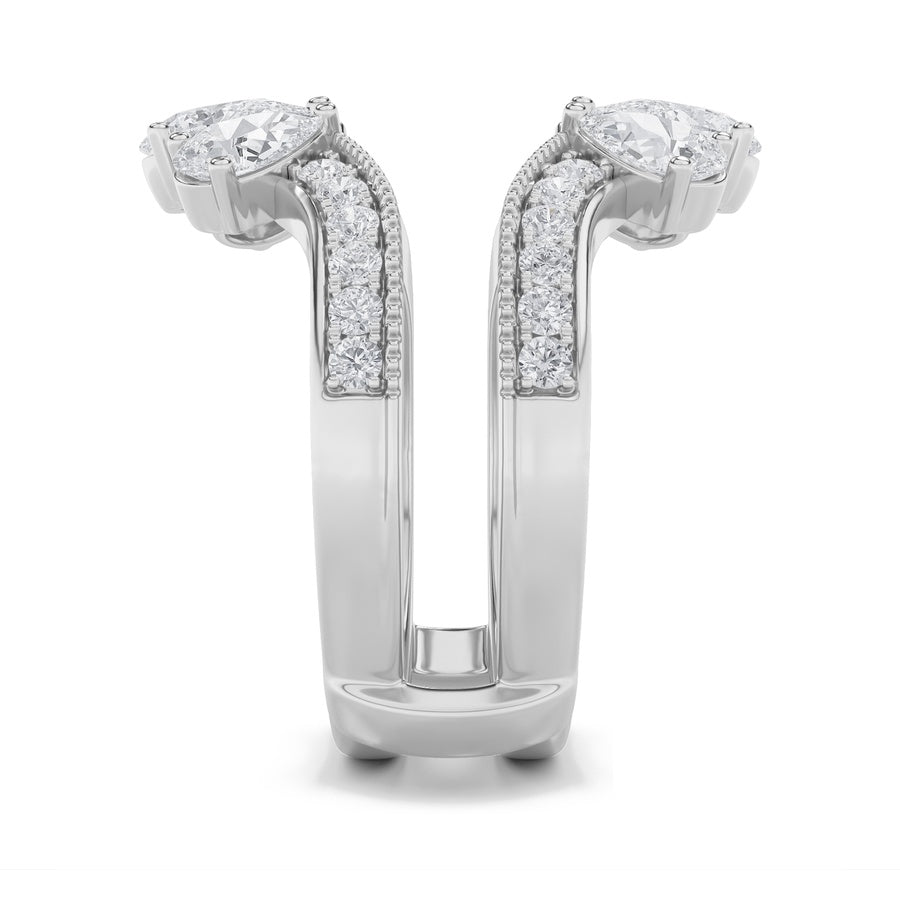 2.25Cttw Pear Shaped Lab Grown Diamond (F/VS) Insert Jacket Ring in 14K Gold
